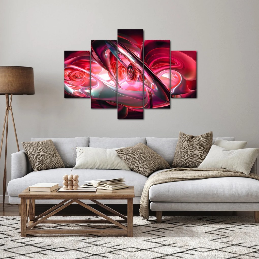 Obraz červených fraktálov (150x105 cm)