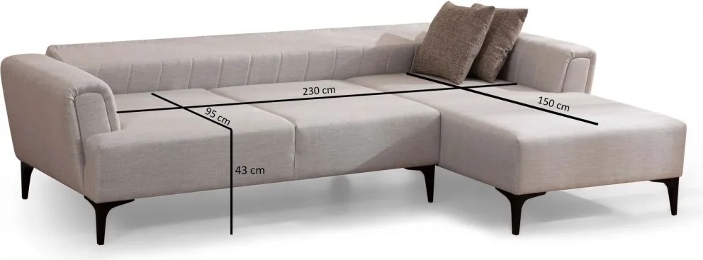 Rohová sedacia súprava Hamlet 270 cm ecru pravá