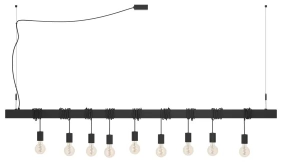 Eglo 39939 - Luster na lanku TOWNSHEND-B 9xE27/40W/230V čierna