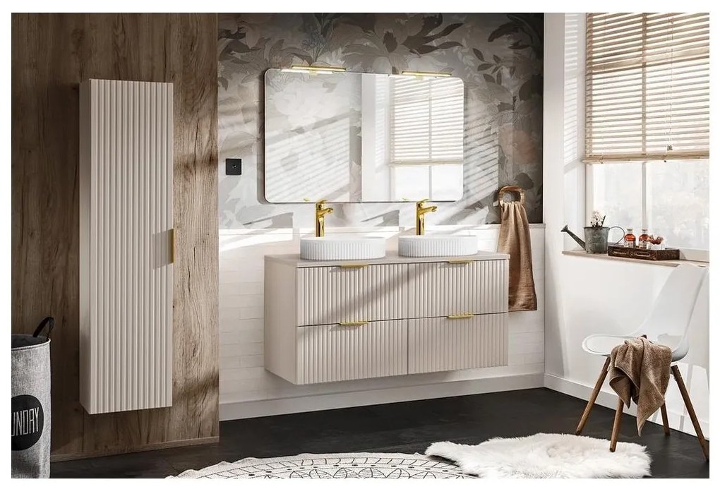 Vysoká kúpeľňová skrinka ADELE CASHMERE 80-01-1D béžová