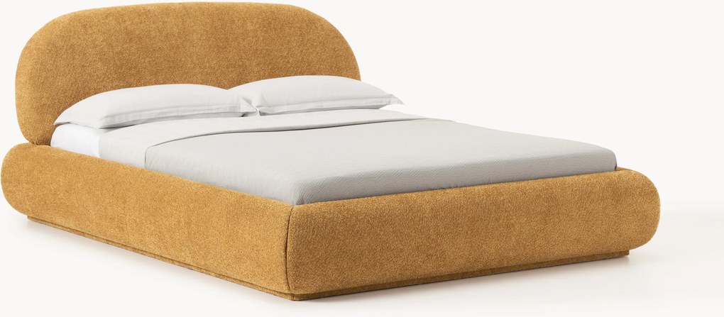 Čalúnená posteľ z plyšového buklé Alba