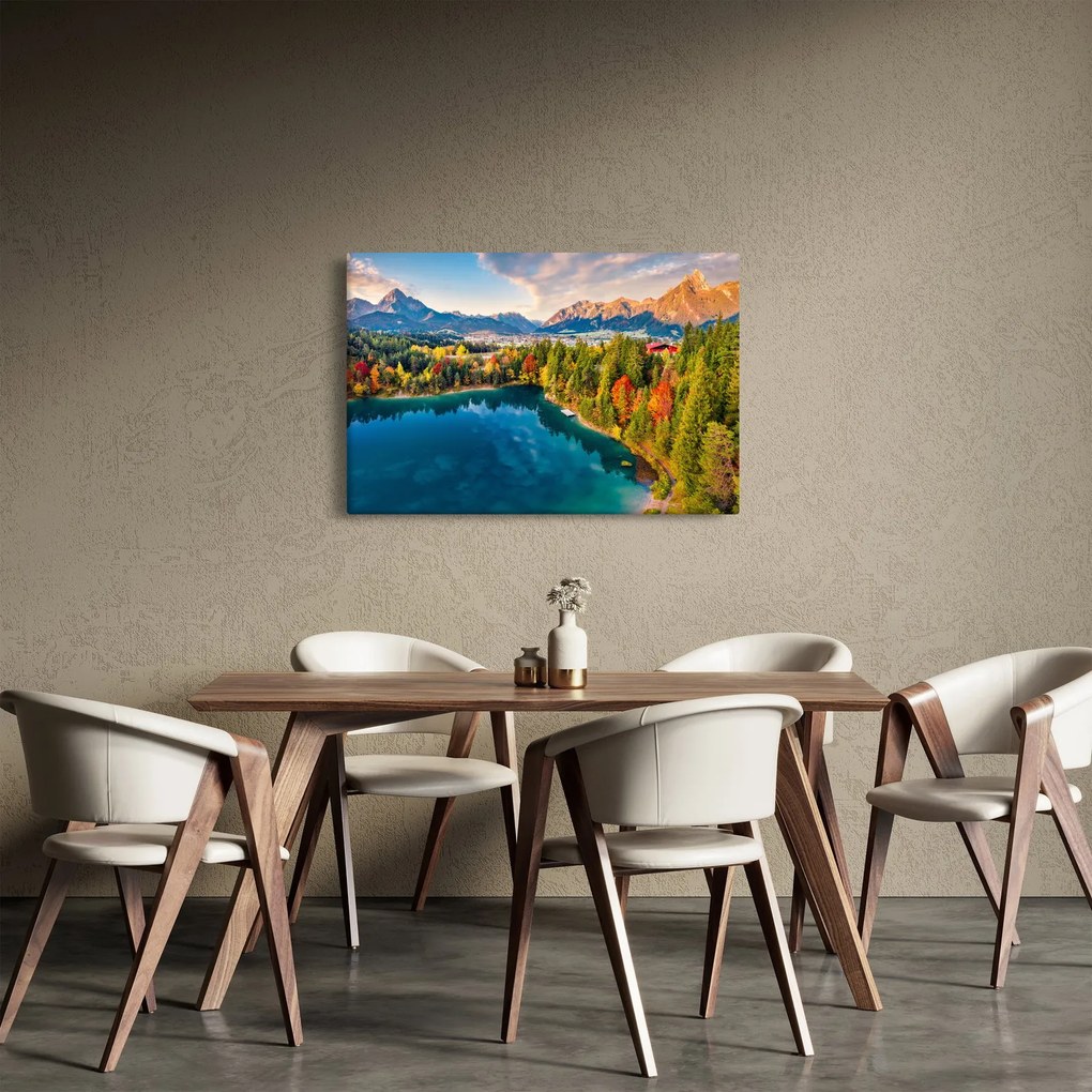 Obraz - Jazero Urisee, Rakúsko (90x60 cm)