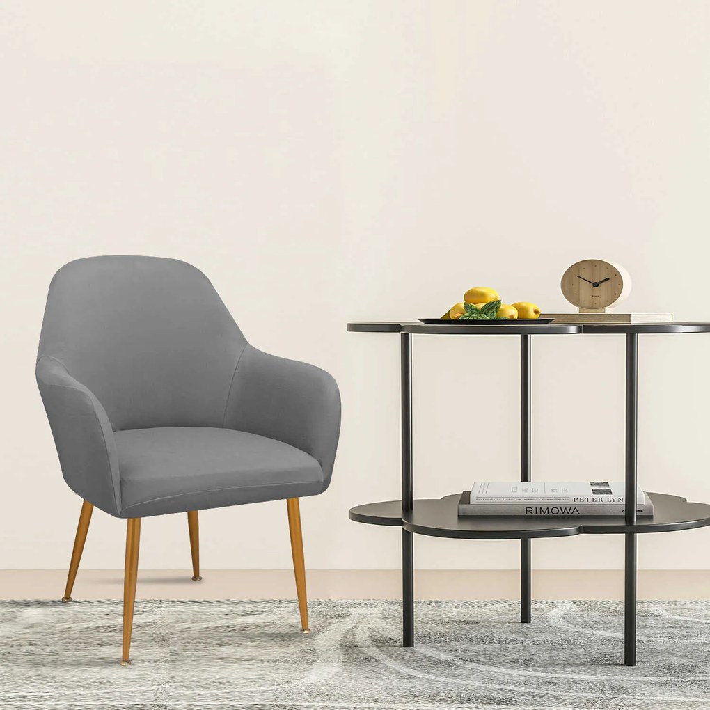 Napínací poťah na stoličku s opierkami AVERO Farba: Sivá