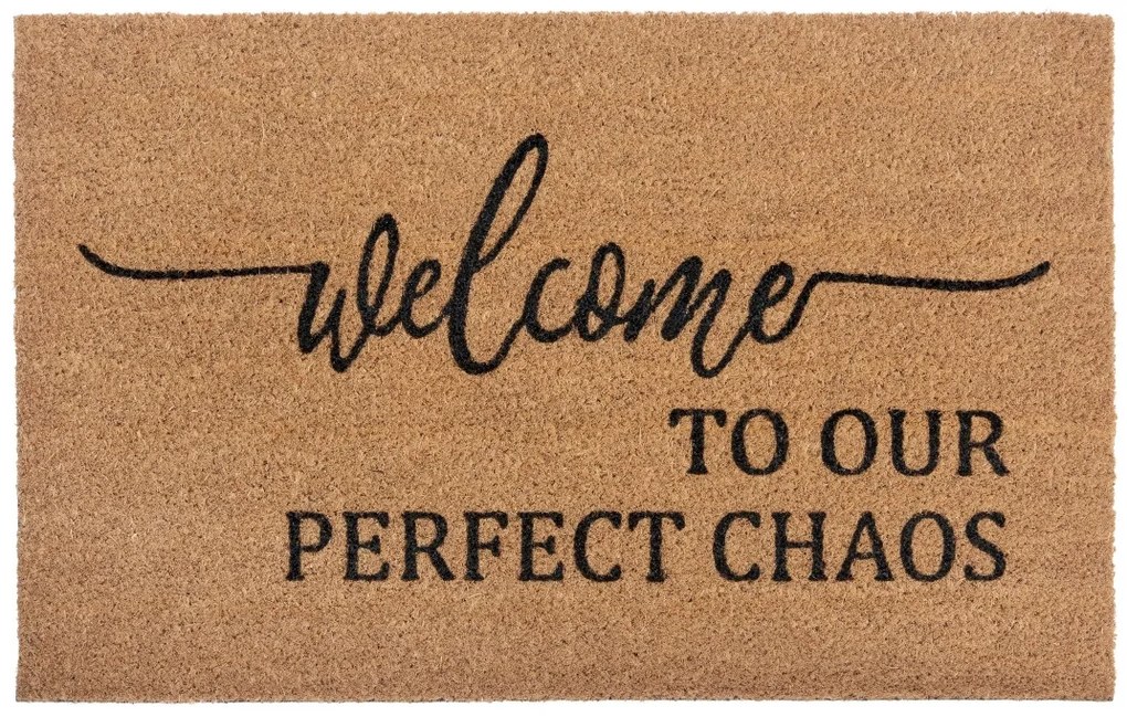 Rohožka Welcome to our perfect chaos 105702 – na von aj na doma, 45x70, hnedá, chodba / predsieň, Hanse Home