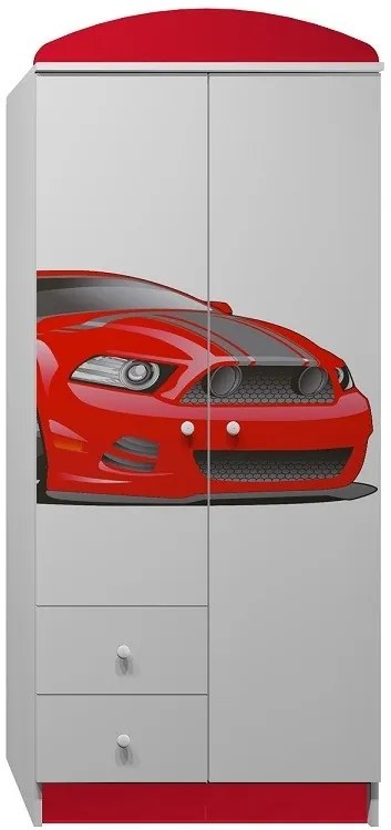 Šatníková skriňa ČERVENÝ ŠPORTIAK - TYP E