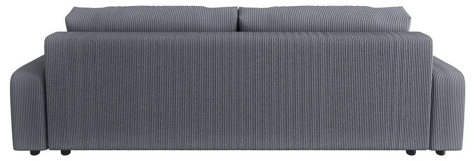 Tmavosivá menčestrová rozkladacia/s úložným priestorom pohovka 234 cm Sara – Ropez