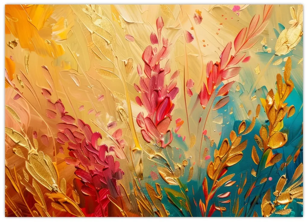 Sklenený obraz - Maľba poľa (70x50 cm)