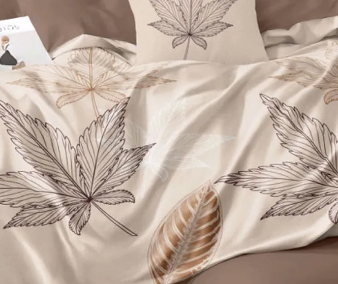 Francúzske obliečky Homa COSY LEAFS 6-dielna sada 200x220 cm