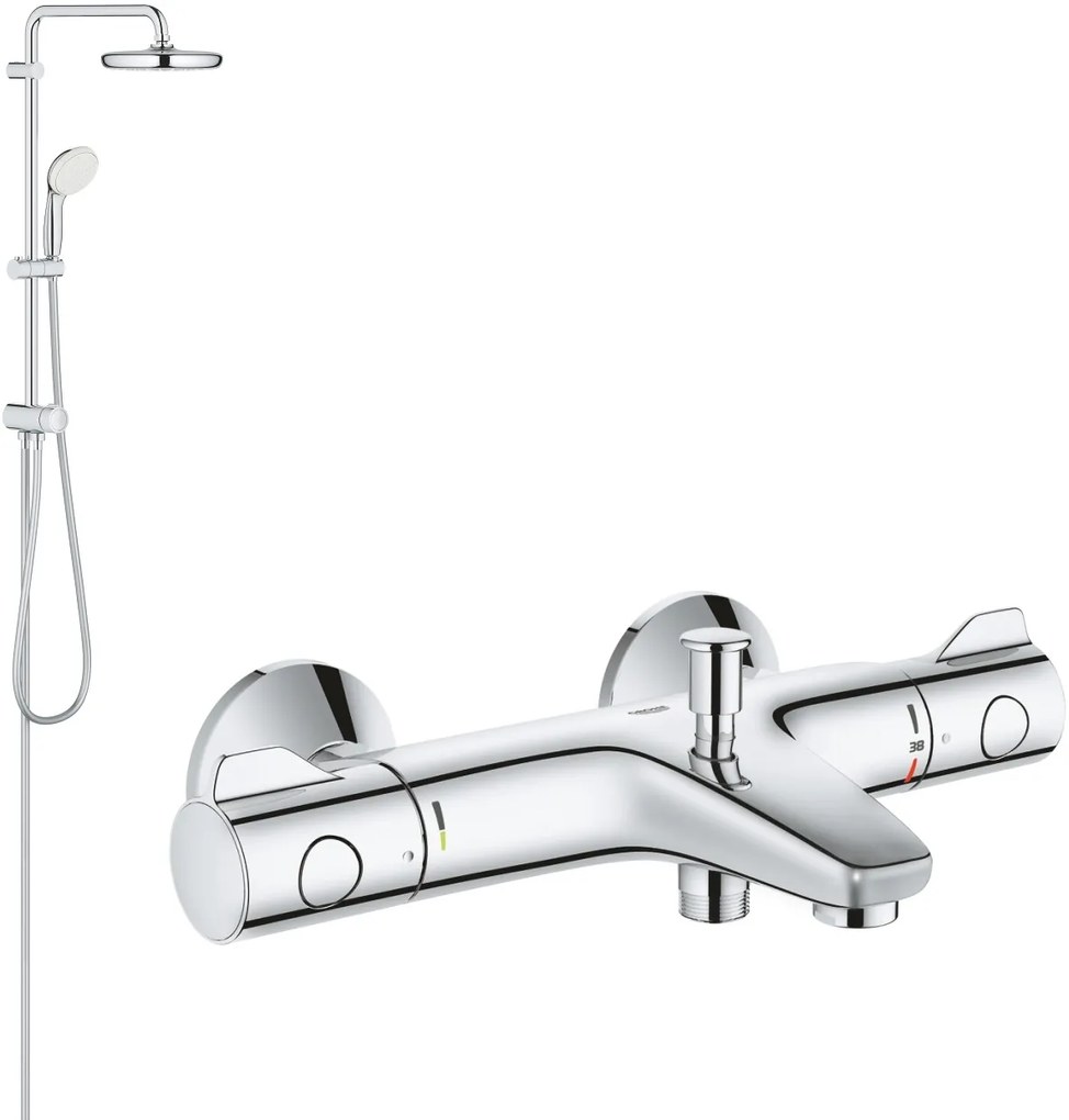 Set vaňová/sprchová batéria Grohe Grohtherm 800 34567000, sprchová súprava Grohe New Tempesta 26381001