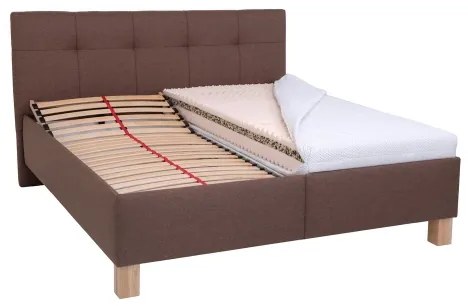 Čalúnená posteľ s úložným priestorom bez matraca MARIA 160x200 cm hnedá
