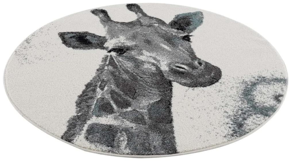 Dekorstudio Okrúhly detský koberec SAVANA - Žirafa 9370