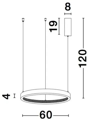 LED luster Preston 60 čierne