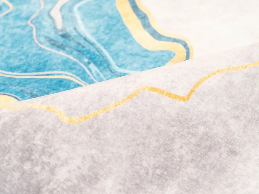 TZ Modrý mramorový koberec OVON II Rozmer: 160x200 cm