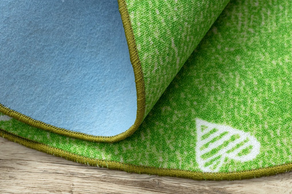 Okrúhly koberec pre deti HEARTS Jeans, vintage srdce - zelená Veľkosť: kruh 150 cm