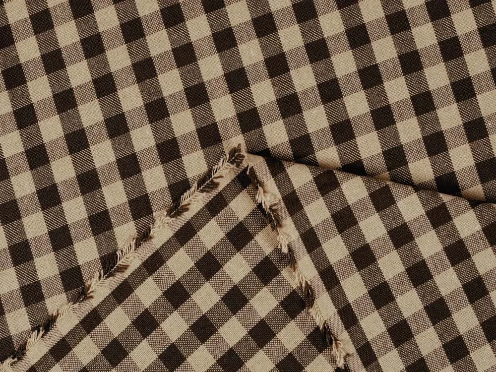 Biante Bavlnený behúň na stôl Olivia OL-019 Hnedo-béžová kocka malá 35x160 cm