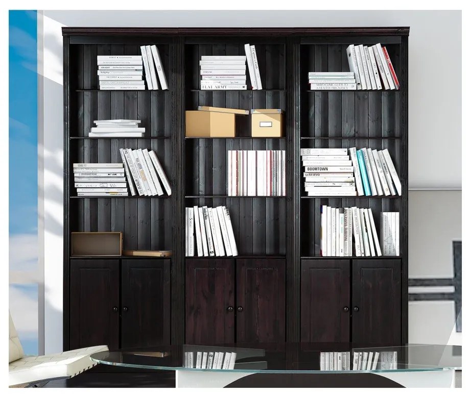 Hnedá knižnica z borovicového dreva 222x223 cm Anita – Støraa