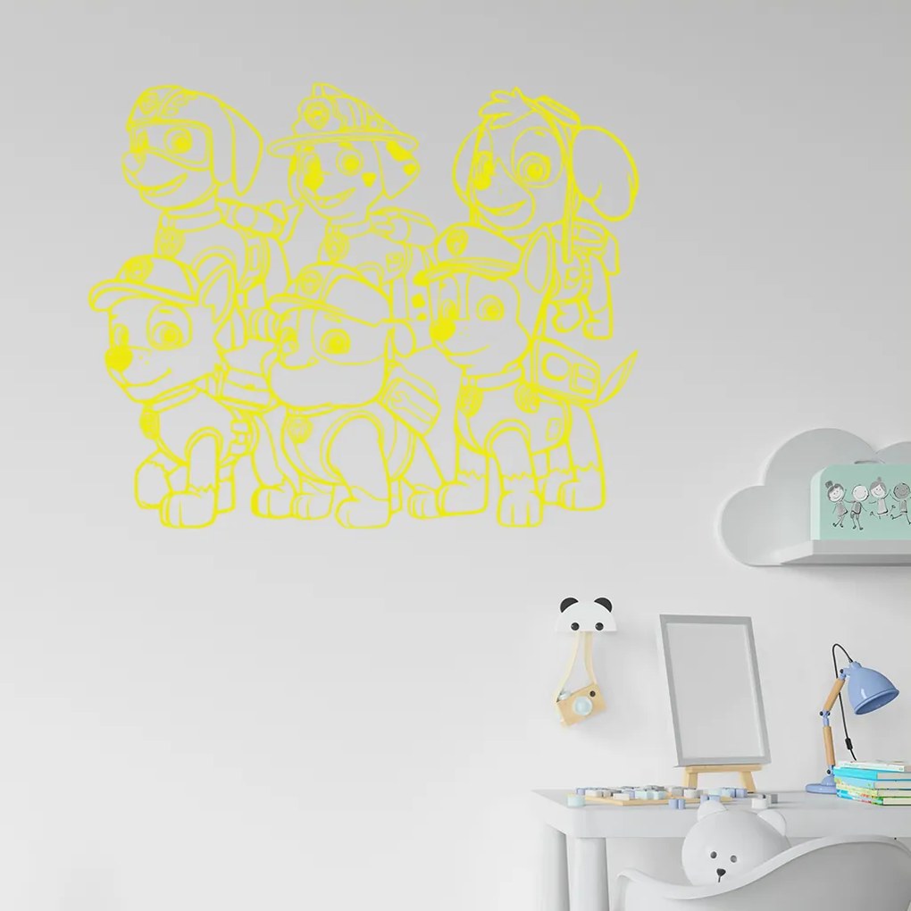 Veselá Stena Samolepka Labková patrola svorka Farba: modrá, Veľkosť: 100 x 80 cm
