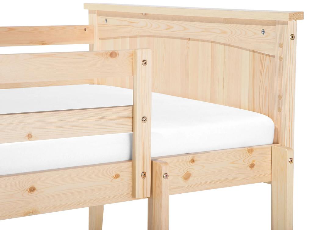 Poschodová posteľ 90 x 200 cm svetlé drevo ALBON Beliani
