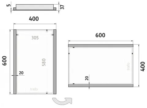 NIMCO ZP 11000 - LED podsvietené kúpeľňové zrkadlo 6500K 60x40 cm IP44