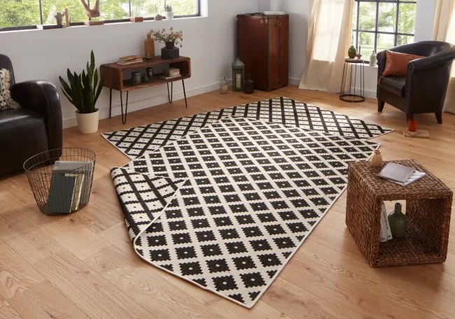 Obojstranný koberec Hanse Home Twin Nizza čierny / krémový