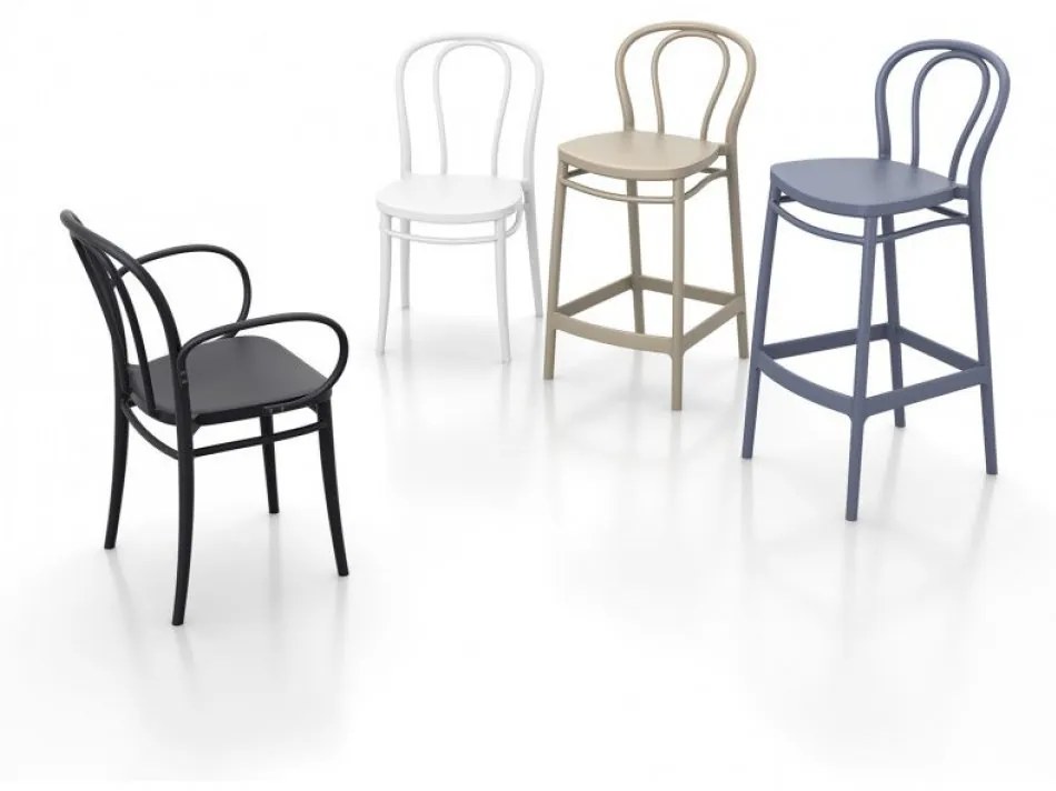 VICTOR BAR 75 záhradná barová stolička white