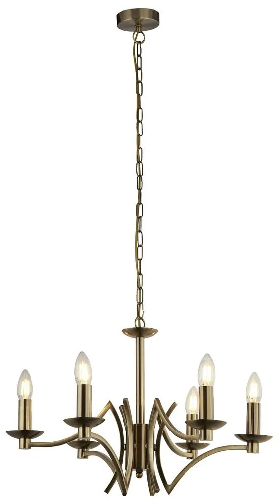 Interierové rustikálne svietidlo SearchLight ASCOT 6LT PENDANT 41312-6AB