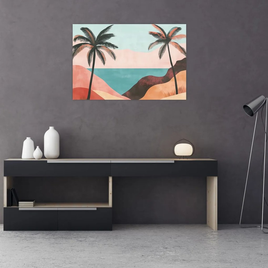 Obraz - Palmy pri mori (90x60 cm)