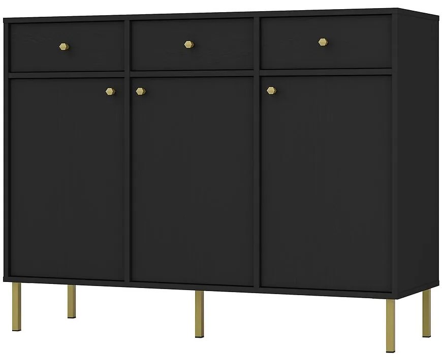 Komoda Tokyo 2  3F 3S čierny grafit 827