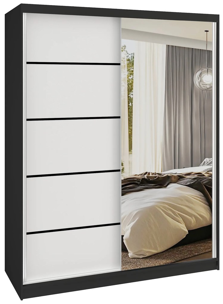 Šatníková skriňa SERENITY 133 cm biely mat MBP SERENITY SZP6/0/B/W/0/HIAL