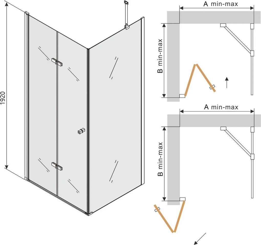 Sprchovací kút maxmax LIMA 70x70 cm