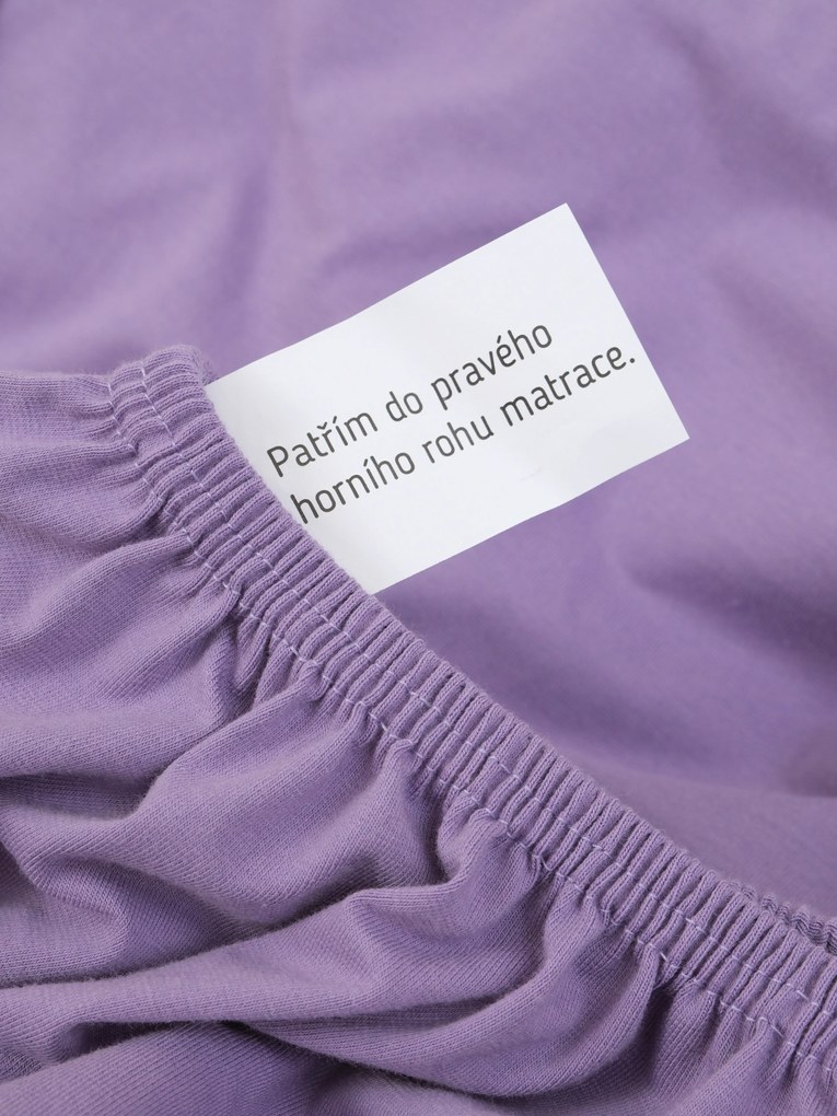 Jersey prostěradlo s elastanem 220 × 200 cm – levandulové