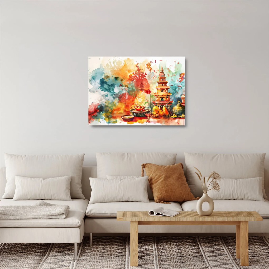 Sklenený obraz - Akvarelové ilustrácie (70x50 cm)