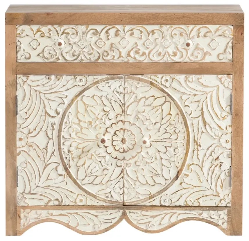 furniture-nabytek.cz - Masivní umyvadlová skříňka Delhi z mangového dřeva, lakovaná, hnědá – 80 cm