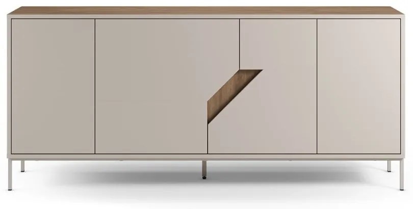 Komoda v dekore duba v krémovo-prírodnej farbe 180x80x40 cm Lilou – Marckeric
