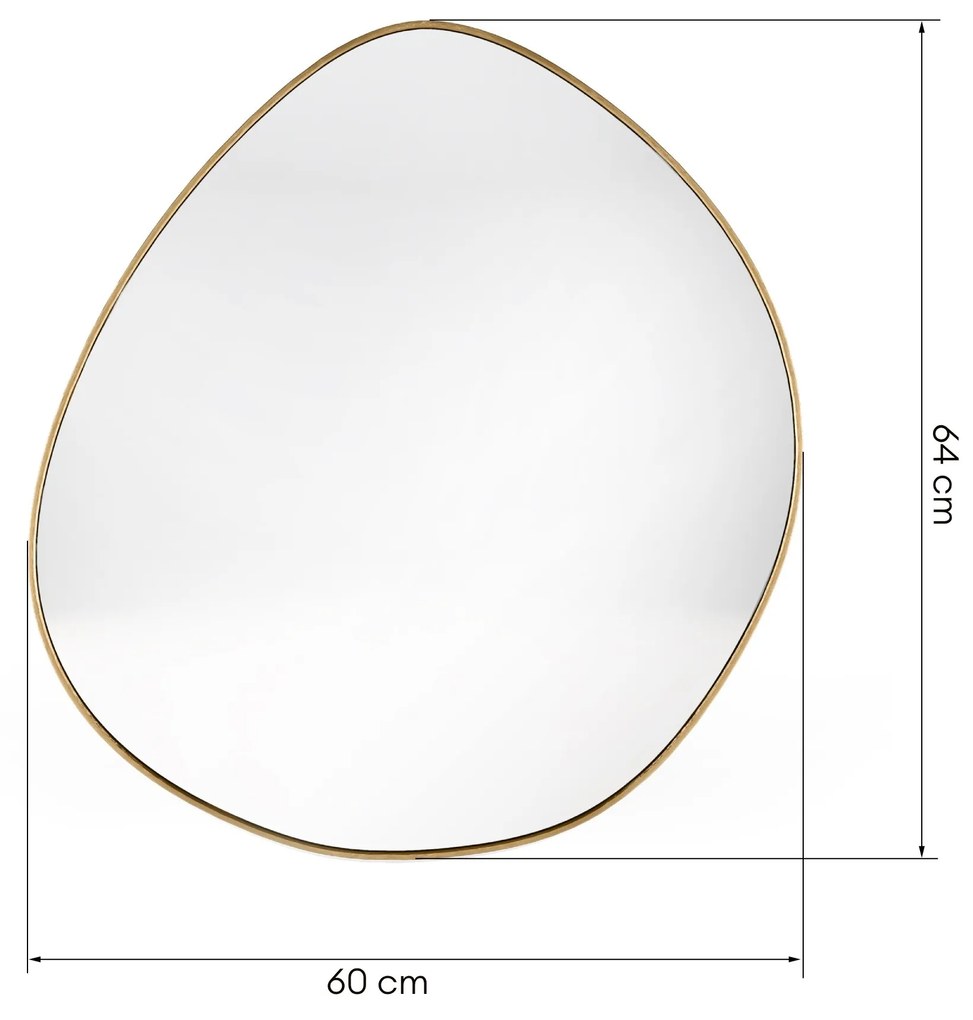Dekorativní nástěnné zrcadlo Alonzo 64x60 cm zlaté
