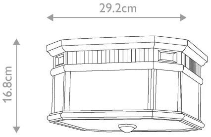 Feiss FE-COTSLN-F-BK-Vonkajšie stropné svietidlo COTSWOLD LANE 2xE27/60W/230V IP44