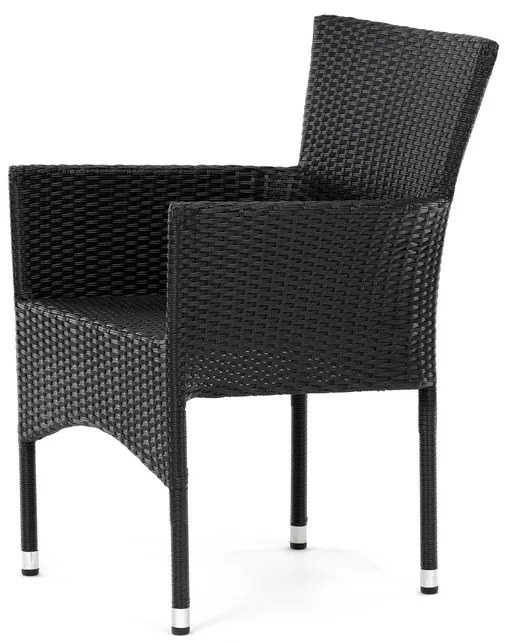 Autronic BONTEC Záhradná stolička, kov, polyratan, čierna, AZC-S2117 BK Farba: Čierna