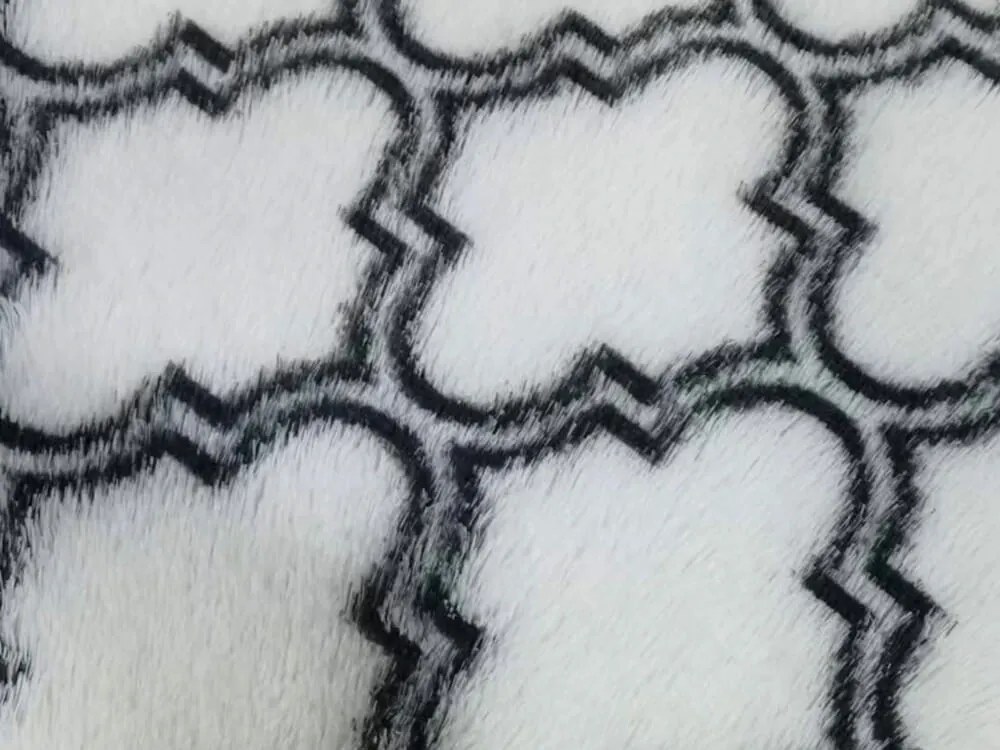 TZ Biely vzorovaný koberec shaggy Decor Latern Rozmer: 100x150 cm