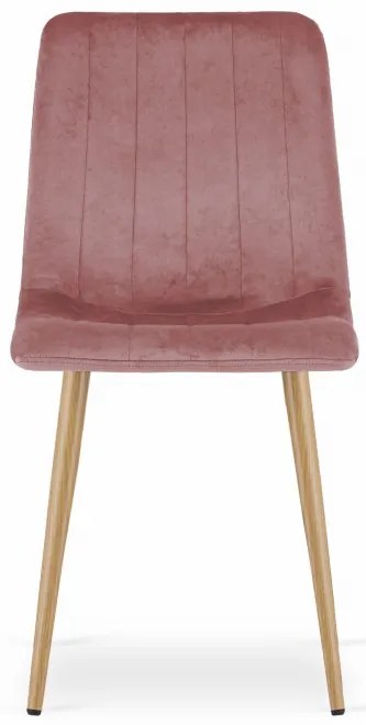 Set dvoch jedálenských stoličiek LAVA - ružové (hnedé nohy) 2ks