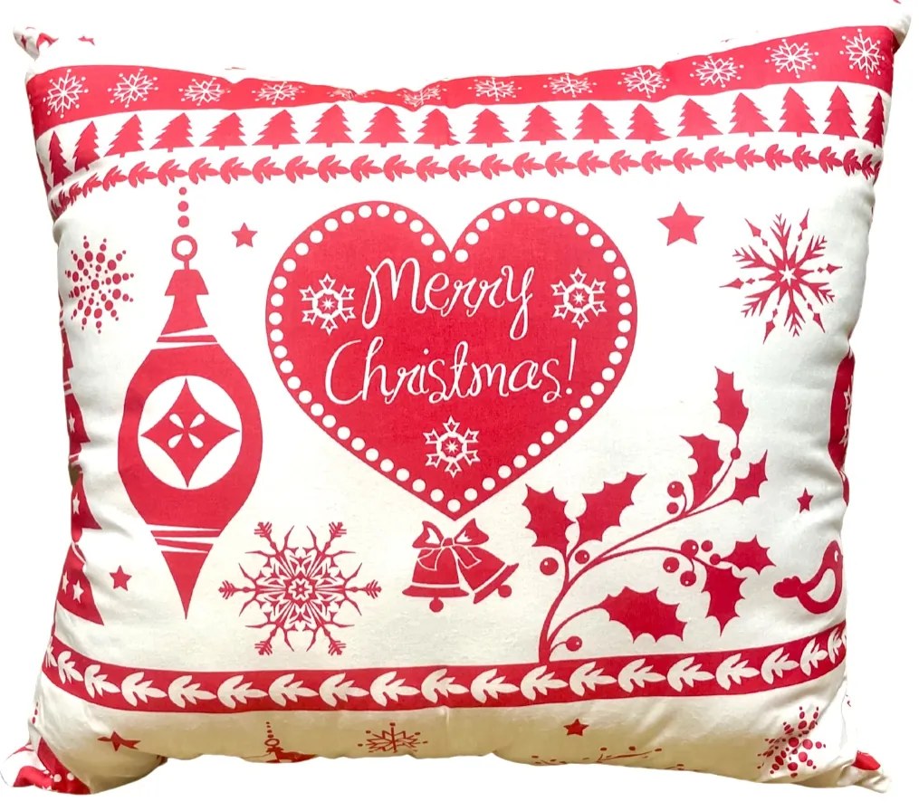 Vankúš antialergický Christmas červené 40x40cm