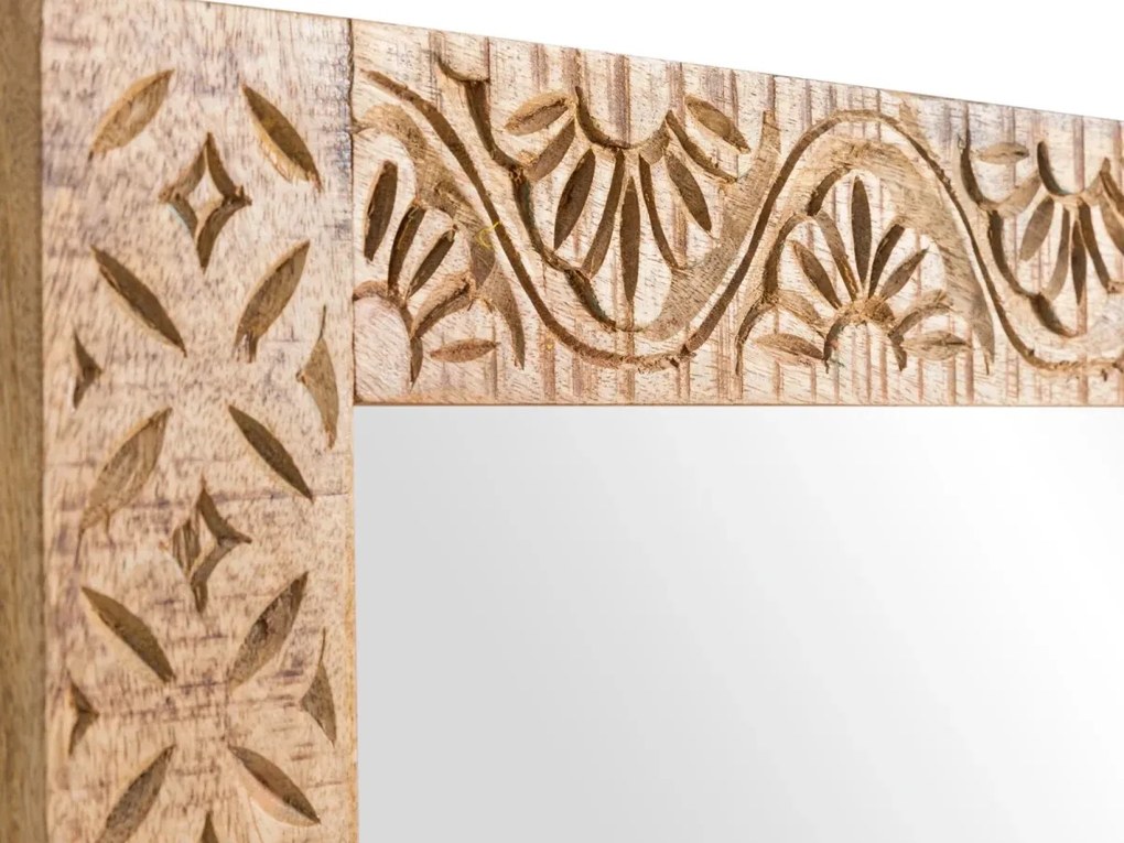furniture-nabytek.cz - Masivní zrcadlo Mumbai z mangového dřeva, lakované, hnědé – 150×70 cm