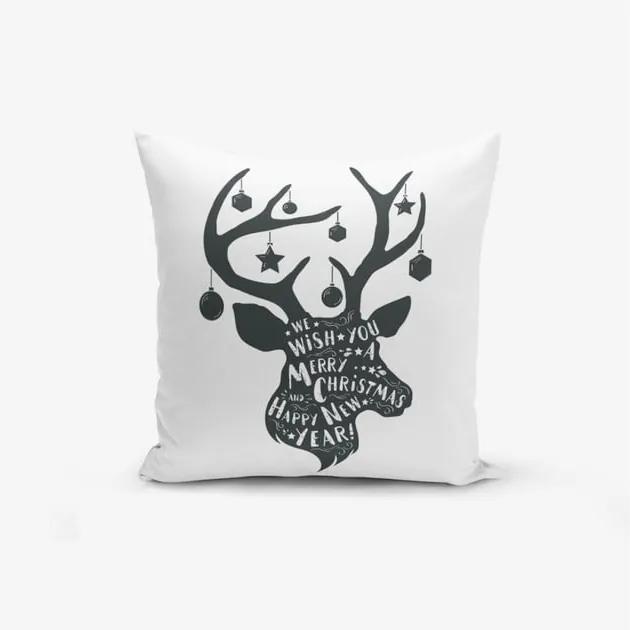 Obliečka na vankúš s prímesou bavlny Minimalist Cushion Covers Christmas Deer, 45 × 45 cm
