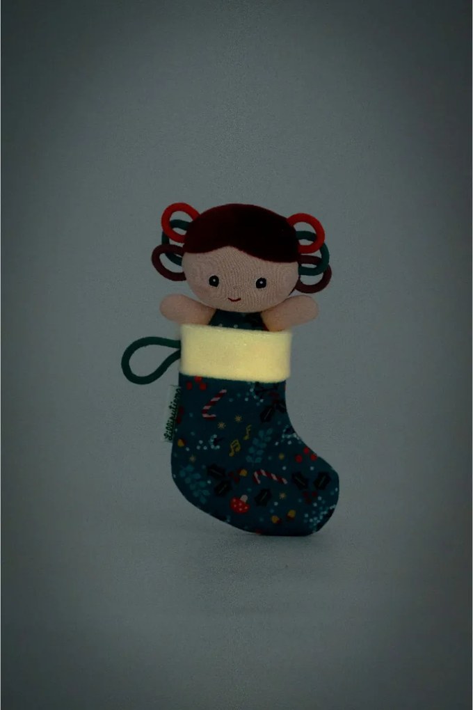 Lilliputiens - vianočný škriatok s modrou pančuchou