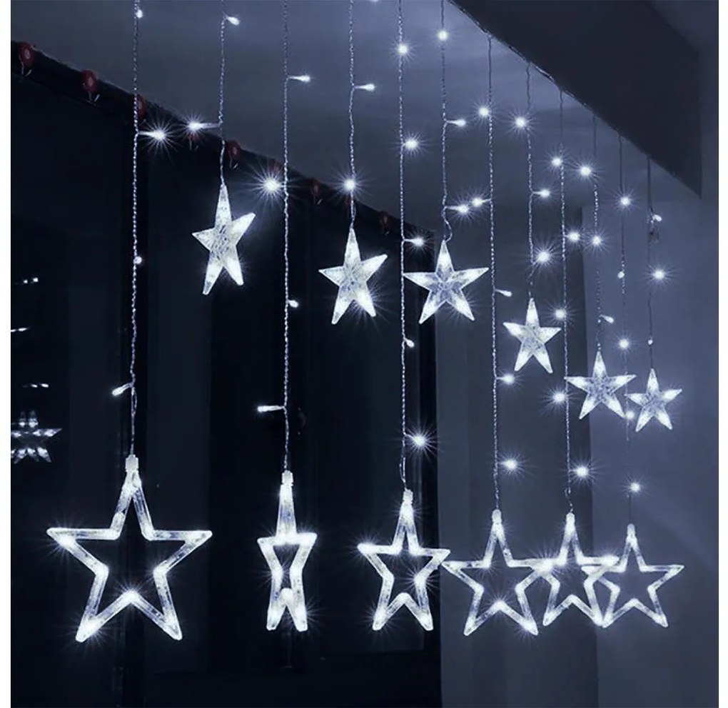 Brilagi - LED Vianočný záves 77xLED/3xAA/USB 1,8m studená biela