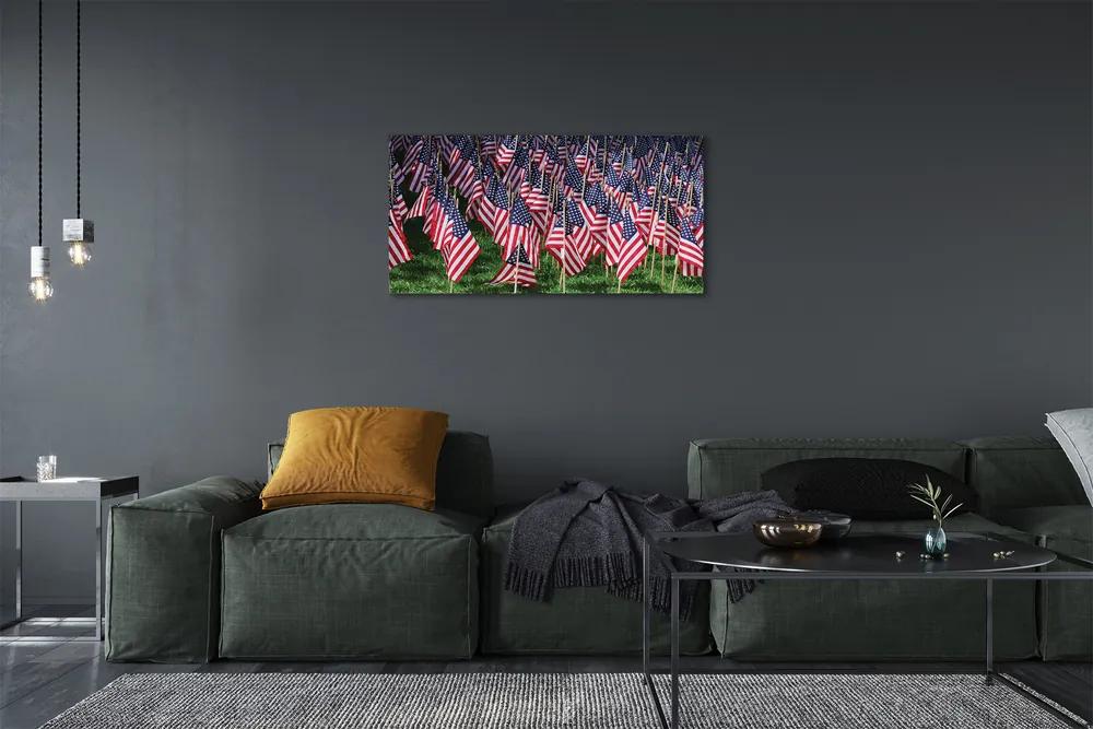 Obraz canvas usa vlajky 120x60 cm