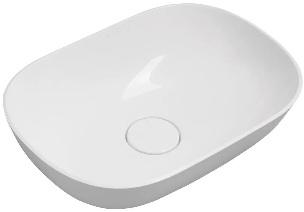 Sapho Sapho, ERIDAN umývadlo 50x35cm, liaty mramor, biela, ER500