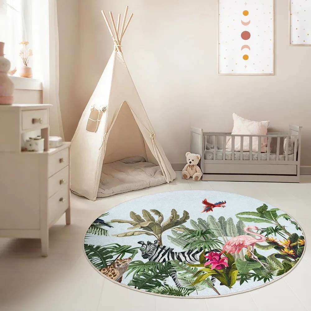 Prateľný detský koberec ø150 cm Jungle – Mila Home