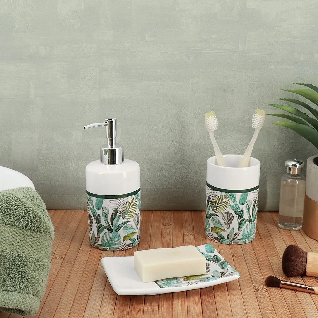 TENDANCE Sada kúpeľňových doplnkov Jardin, kombinácia farieb/s chrómovými prvkami