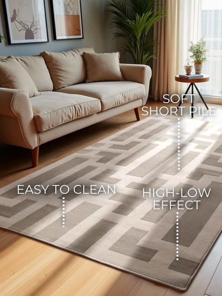 Kusový koberec Perles 106188 Cream z kolekcie Elle, 160x235, béžová, obývacia izba, ELLE Decoration