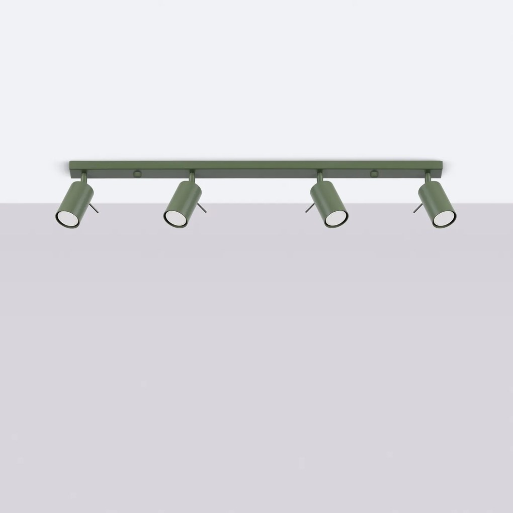 Bodové svietidlo Ring, 4x olivové kovové tienidlo, (možnosť polohovania)